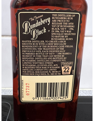 Black Bundaberg Rum Limited Release 1996 | cabinet7