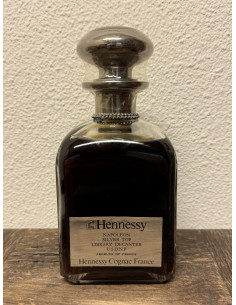 Hennessy Cognac Napoleon Silver Top Library Decanter Set 2 glass 02