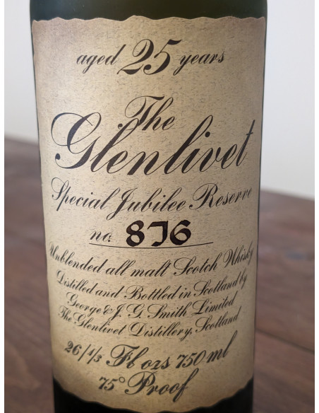 The Glenlivet Distillerie 25 Year Old Special Jubilee Reserve Whisky with Original Box 012