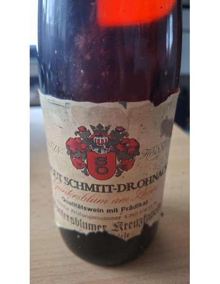 Dr. Ohnacker Weingut Schmitt Dr. Ohnacker Guntersblumer Kreuzkapelle Beerenauslese 1975 011