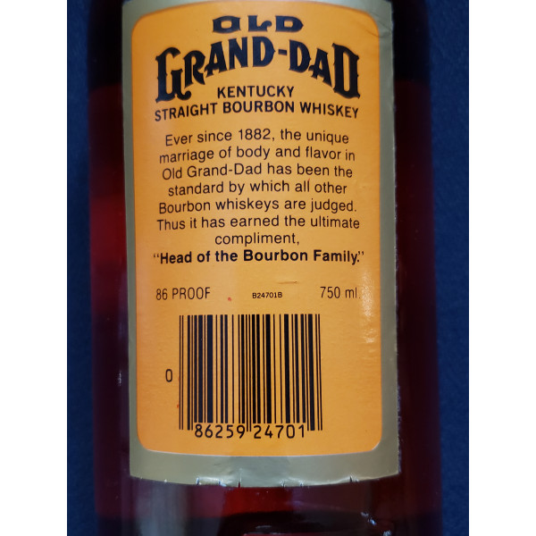Old Grand-Dad Old Grand-Dad 86 Proof Kentucky Straight Bourbon Whiskey 1984.4