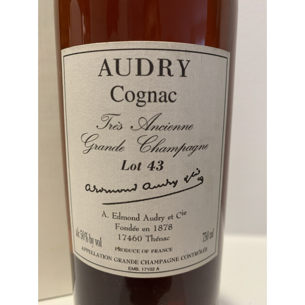 Audry Cognac Tres Ancienne Grande Champagne Lot 43.5