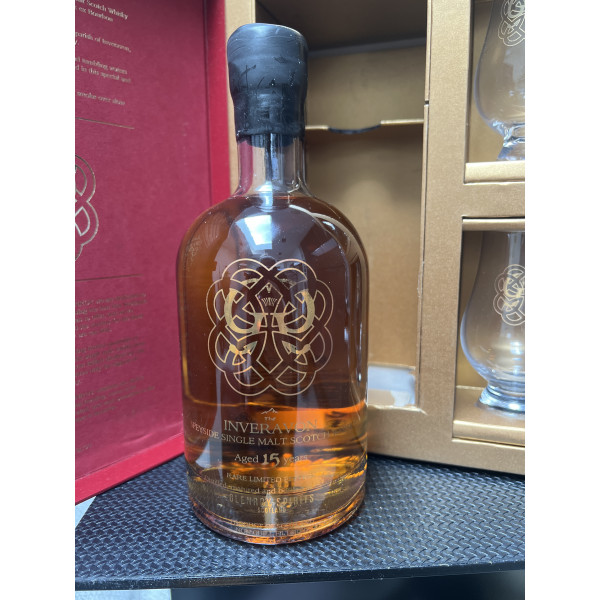 Glenroy Limited Edition The Inveravon 15 Years Old set with 2 glasses.1