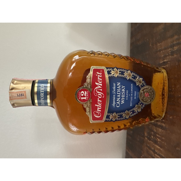 Ardberg Whisky Seagram's Order of Merit 12 Year Old Superior Deluxe Canadian Whisky 1971.1