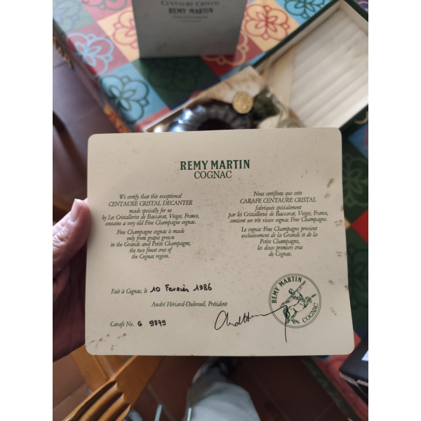 Remy Martin Cognac Rémy Martin Centaure Cristal Cognac Baccarat Decanter 1986.5