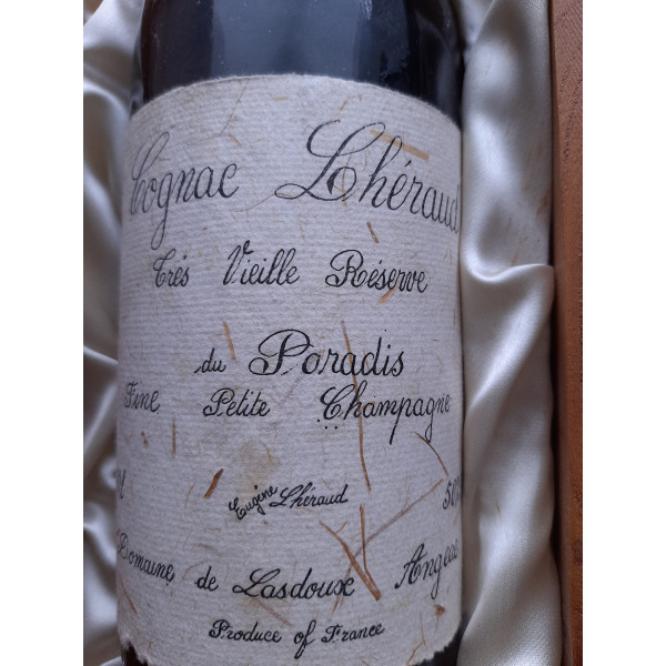 Lheraud Cognac Très Vieille Réserve du Paradis Cognac bottle 1980s.2