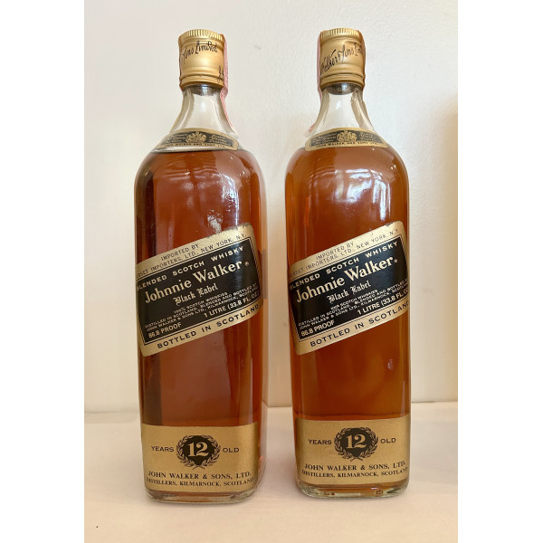 Johnnie Walker Johnnie Walker Black Label 12 Year Old Blended Scotch Whisky 1L 1970s.1