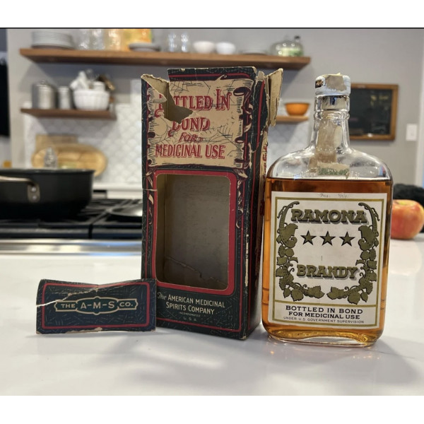 Ramona Ramona Bottled in Bond Medicinal Brandy 1 Pint 1930.1