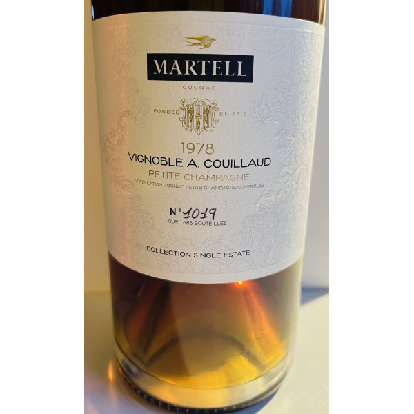 Martell Cognac Single Estate Collection Vignoble A. Couillaud Vintage 1978.5