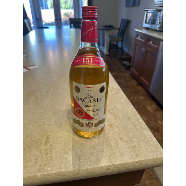 Bacardi Bacardi Superior 151 Proof Rum Nassau Bahamas 1 1/3L 1970s.1
