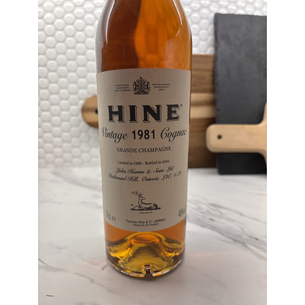 Hine Cognac Vintage 1981 Landed in 1986 - Bottled in 2001.5