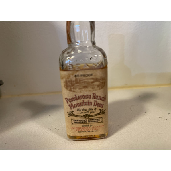 James B Beam James B. Beam Ponderosa Ranch Mountain Dew Kentucky Bourbon Miniature 1960s.5