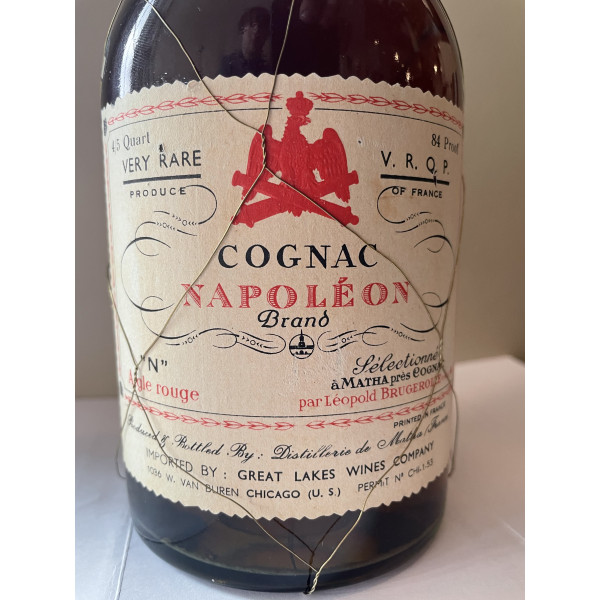 Brugerolle Cognac Brugerolle, Napoleon Very Rare Cognac, 4/5 Quart, Aigle Rouge.5