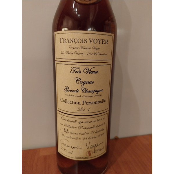 François Voyer Cognac Collection personnelle lot No 4.5
