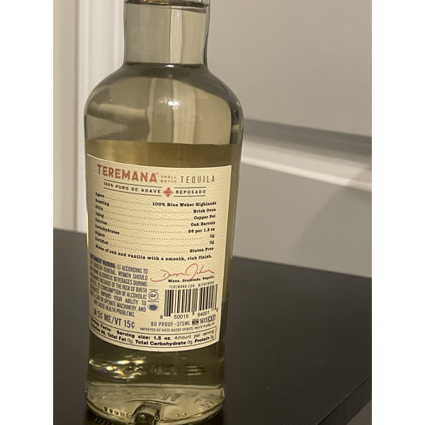 Teremana Tequila Reposado Blue Weber "The Rock".2