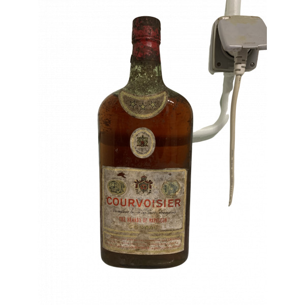 Courvoisier Cognac The Brandy of Napoleon Three Stars King George Flask.1